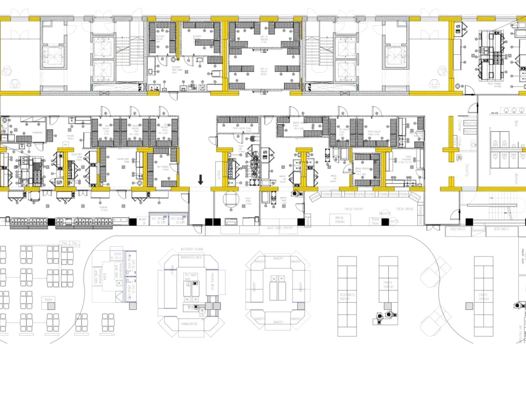 CAD-планировка профессиональной кухни